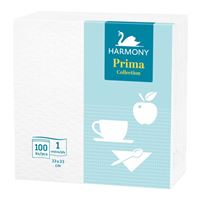 Servítky Harmony biele 100 ks 1 vrstva  33x33