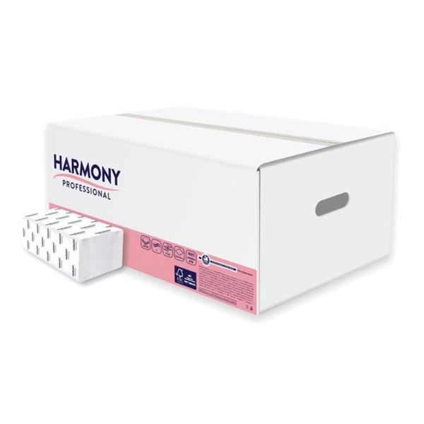 Pap.utierky Harmony ZZ biele celulóza 4000 ks