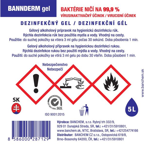 BANNderm dezinfekčný gel 5 L