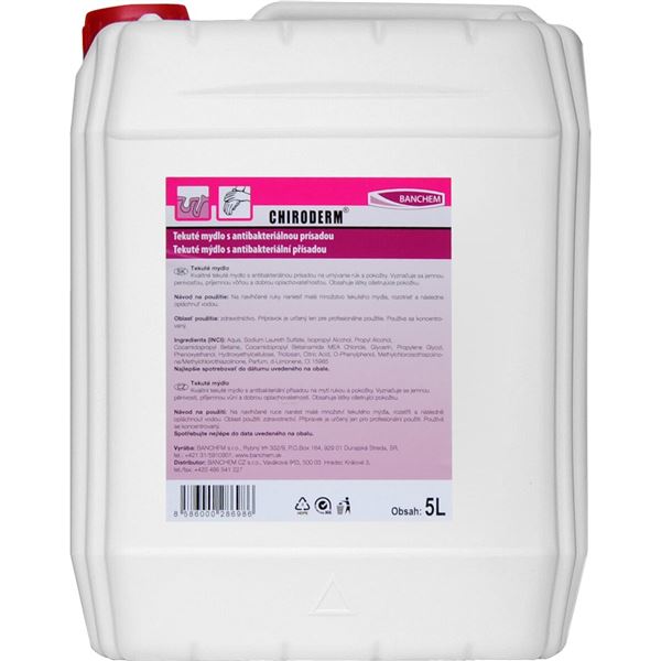 Chiroderm - tekuté mydlo s antibakteriálnou prísadou 5 L