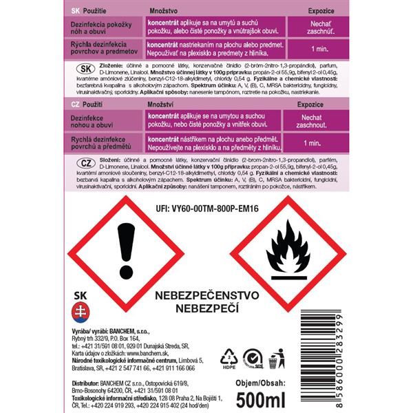 Kvart forte - prípravok na dezinfekciu nôh a obuvi 500 ml