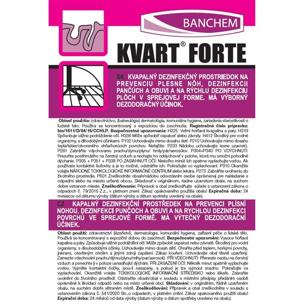 Kvart forte - prípravok na dezinfekciu nôh a obuvi 500 ml