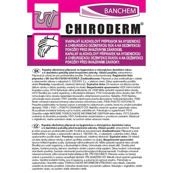 Chiroderm - prípravok na dezinfekciu rúk 500 ml