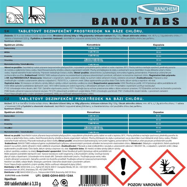 Banox tabs - tabletová dezinfekcia 300 tbl