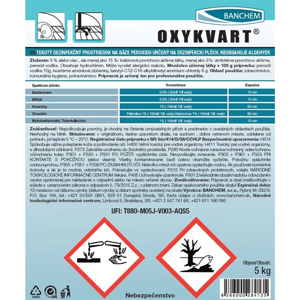 Oxykvart - dezinfekčný prostriedok