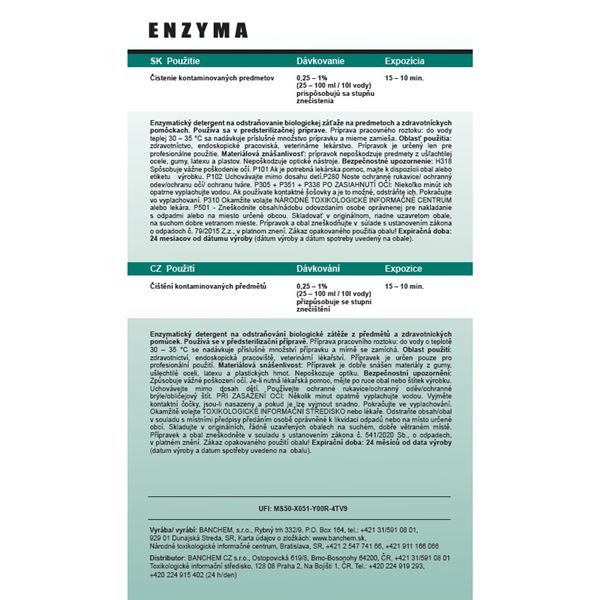 Enzyma - prípravok na odstraňovanie biolog. záťaže 1 L
